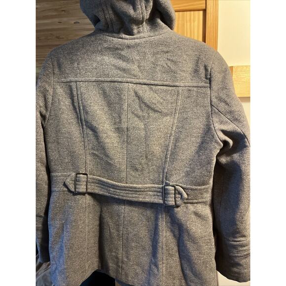Fleet Street Ltd Wool Blend Hooded Coat Jacket Medium Gray Zipper Outdoor Travel - Picture 8 of 13